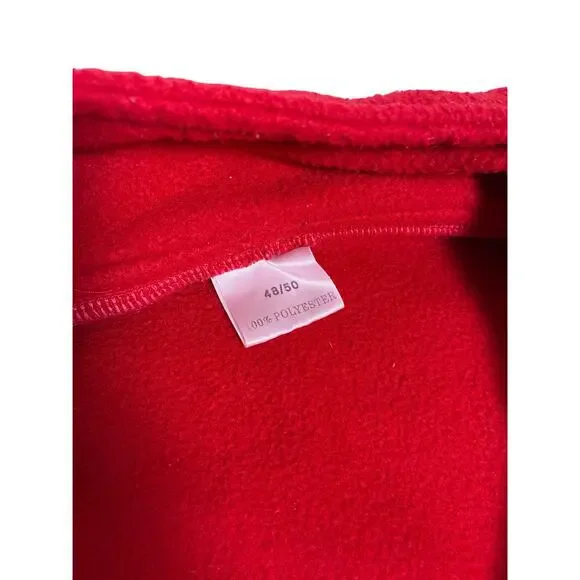 Vintage USA Fleece Quarter Zip Mens Large Embroidered Logo Pullover Patriotic - Picture 3 of 7
